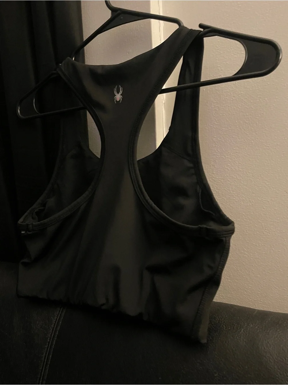 Spyder Women’s Black Racerback Sports Bra W/ Logo Size Medium NWOT